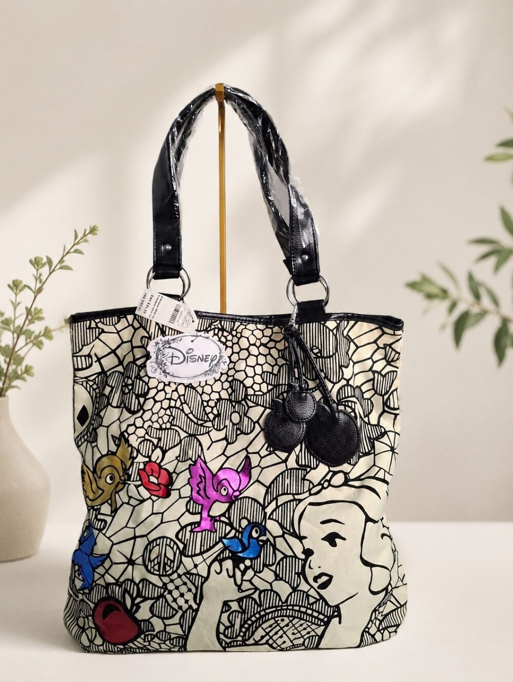 Disney Snow White Fairytale Flocked Canvas Tote Bag NWT 2012 Collector